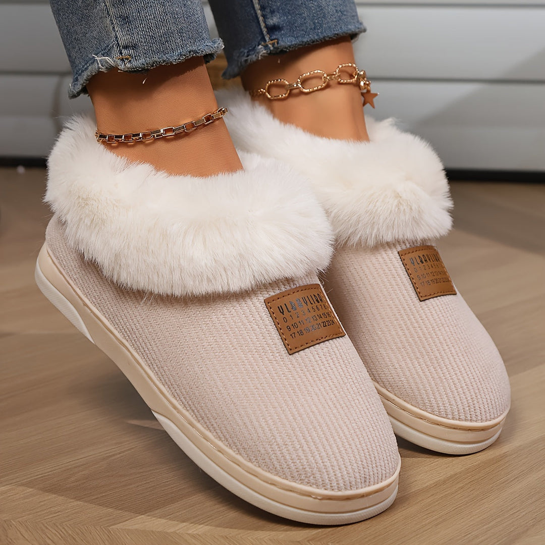 Warme Pantoffels met Imitatiebont voor Vrouwen