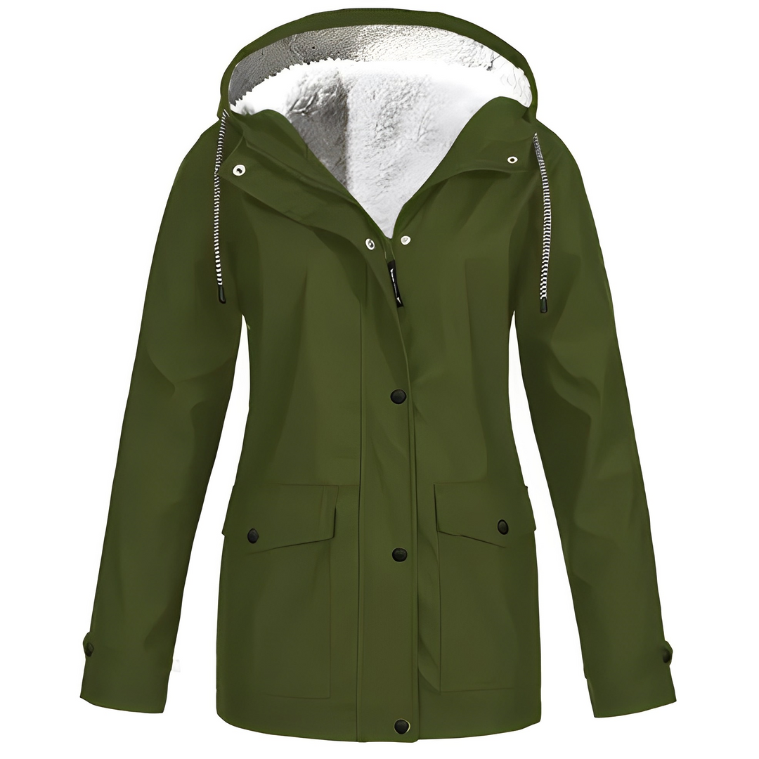 Warme Regenjas met Fleece Voering en Capuchon voor Vrouwen