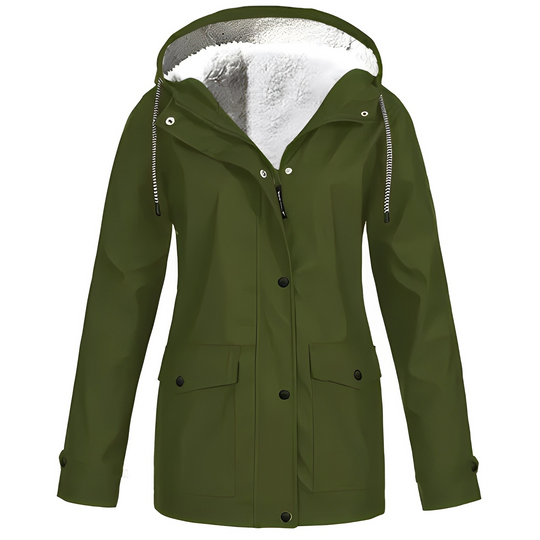 Warme Regenjas met Fleece Voering en Capuchon voor Vrouwen