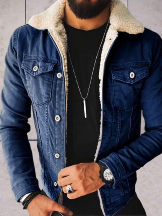 Warme Denim Jas voor Mannen