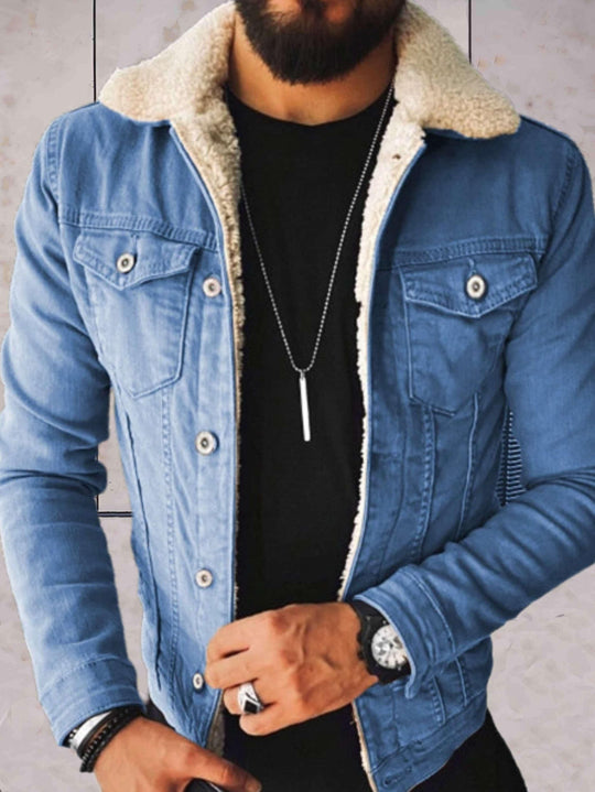 Warme Denim Jas voor Mannen