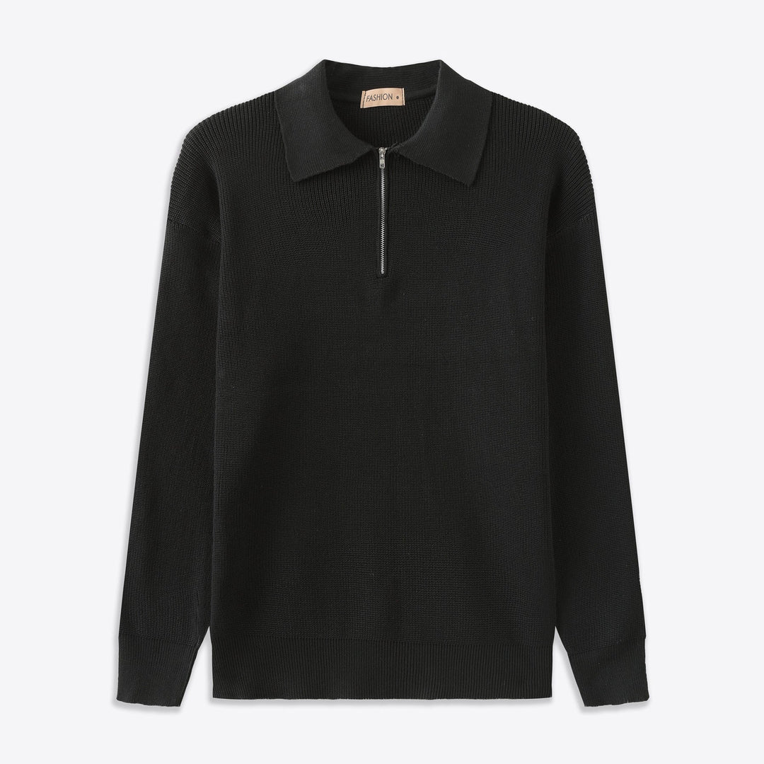 Casual Gebreide Half-Zip Trui met Kraag voor Mannen
