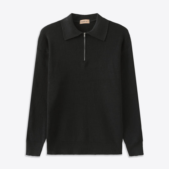 Casual Gebreide Half-Zip Trui met Kraag voor Mannen