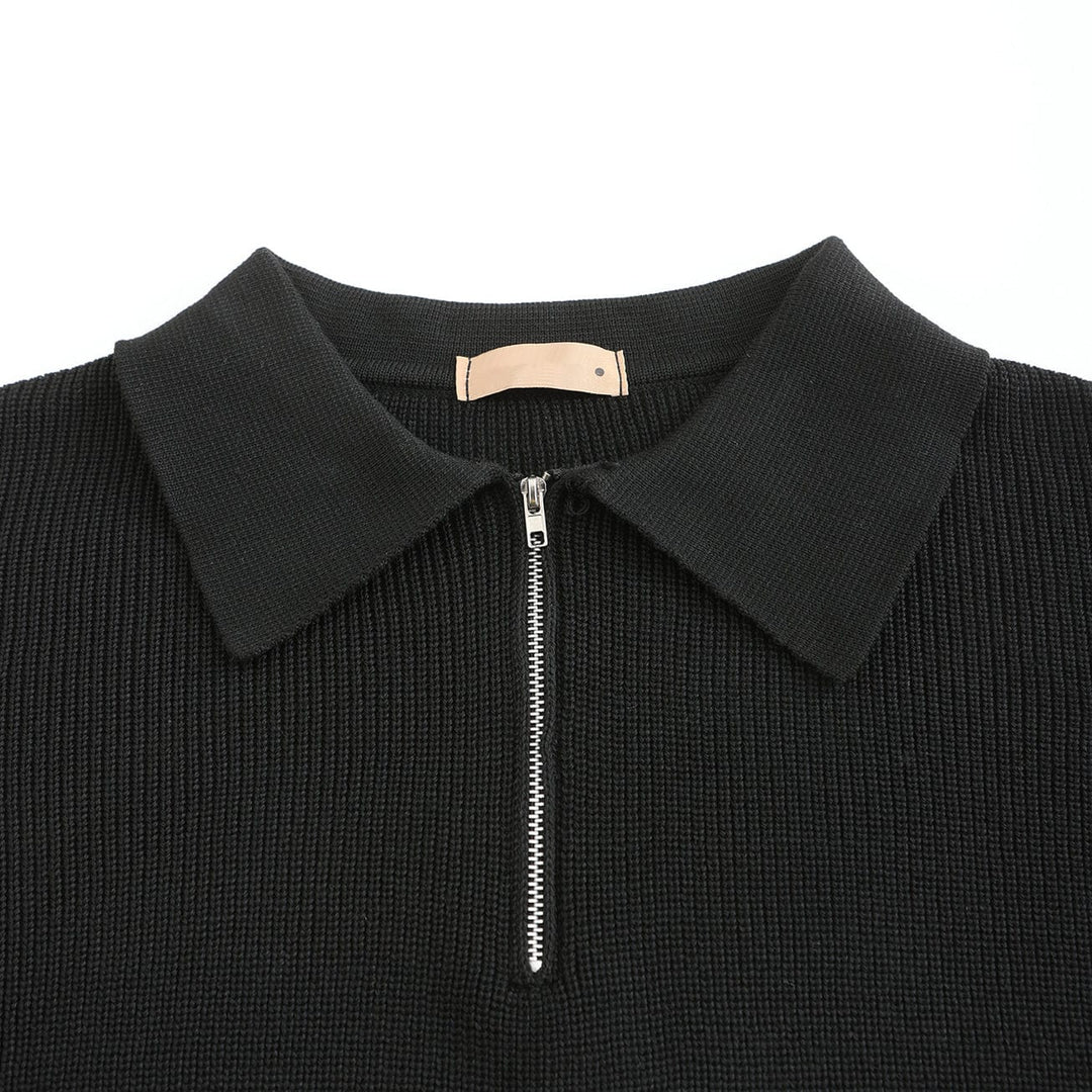 Casual Gebreide Half-Zip Trui met Kraag voor Mannen