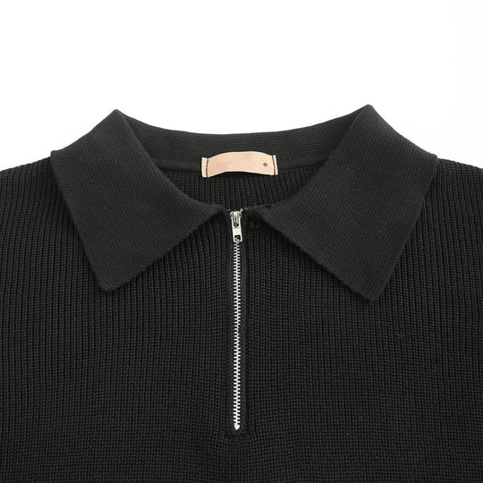Casual Gebreide Half-Zip Trui met Kraag voor Mannen