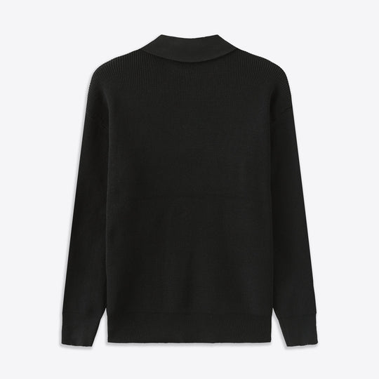 Casual Gebreide Half-Zip Trui met Kraag voor Mannen