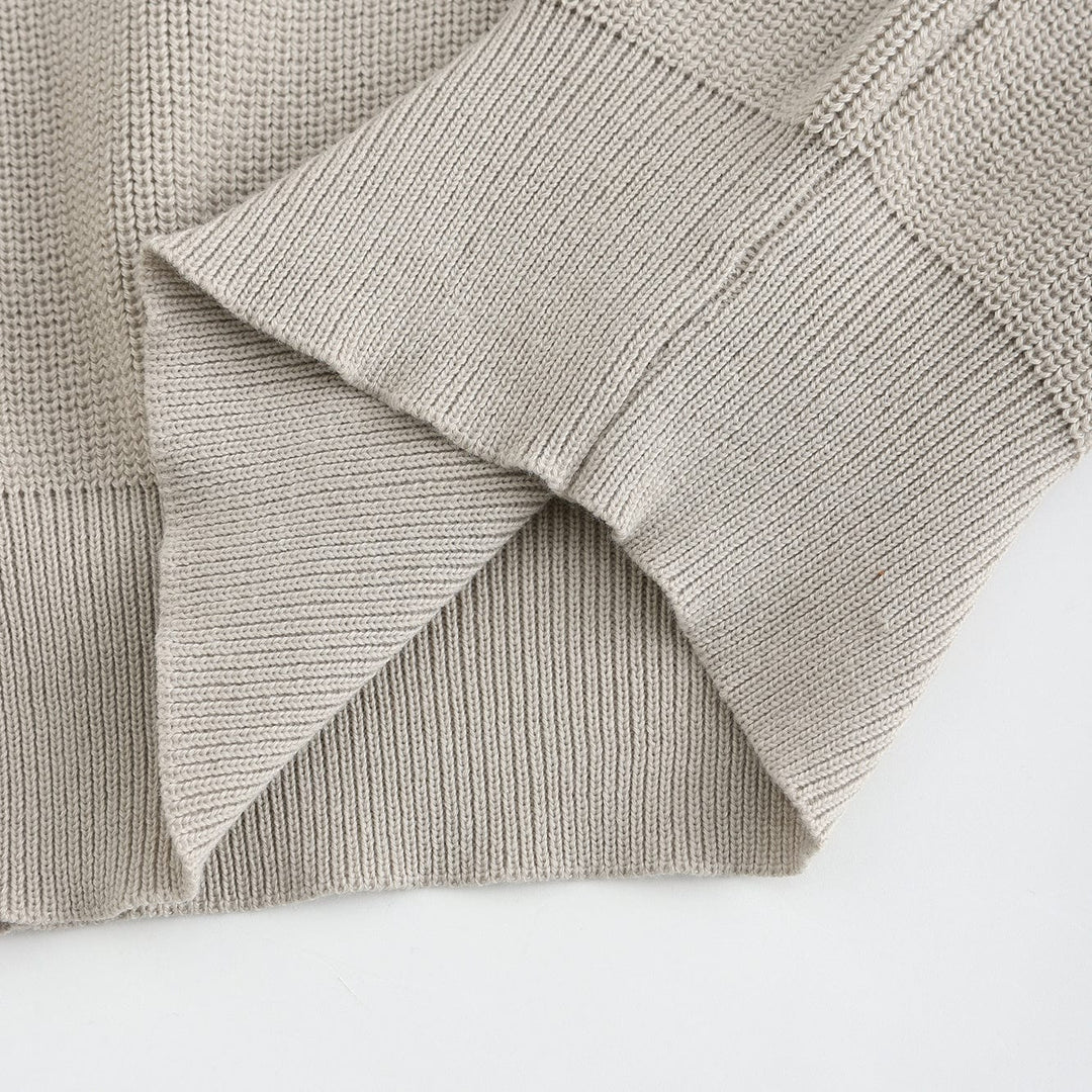 Casual Gebreide Half-Zip Trui met Kraag voor Mannen