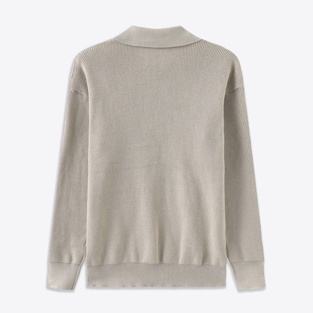 Casual Gebreide Half-Zip Trui met Kraag voor Mannen
