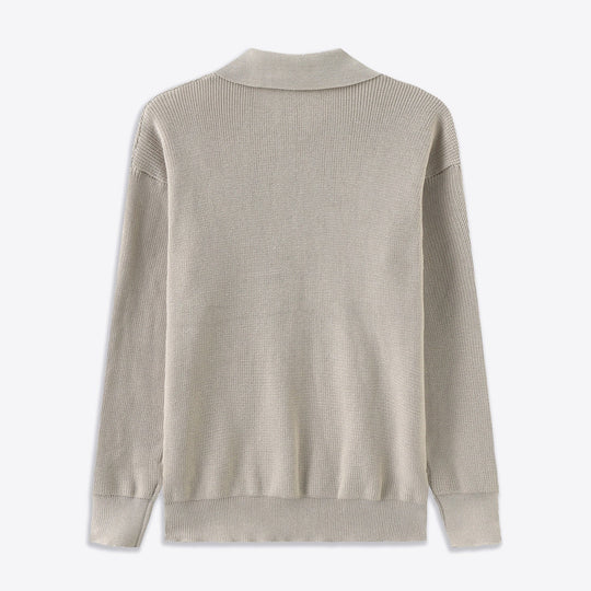Casual Gebreide Half-Zip Trui met Kraag voor Mannen