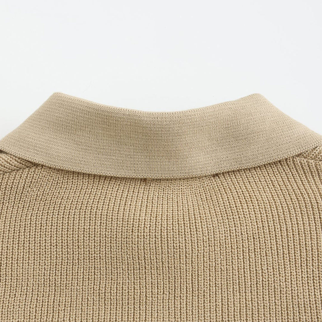 Casual Gebreide Half-Zip Trui met Kraag voor Mannen