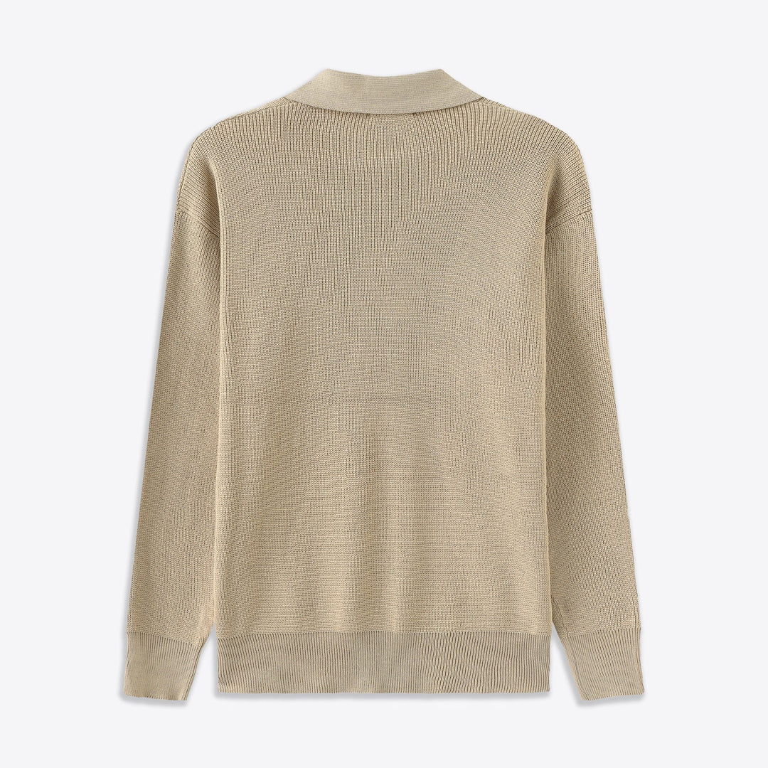 Casual Gebreide Half-Zip Trui met Kraag voor Mannen