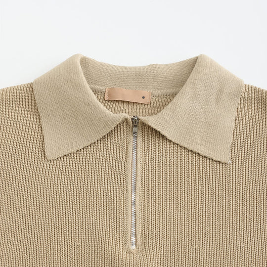 Casual Gebreide Half-Zip Trui met Kraag voor Mannen