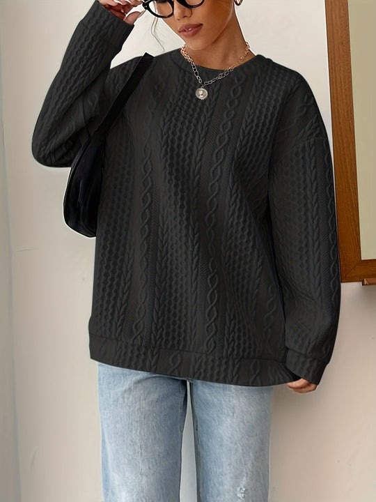 Oversized Kabelgebreide Trui voor Vrouwen