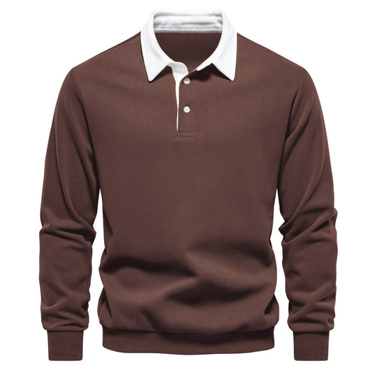 Klassieke Lange Mouwen Polo Sweater voor Mannen