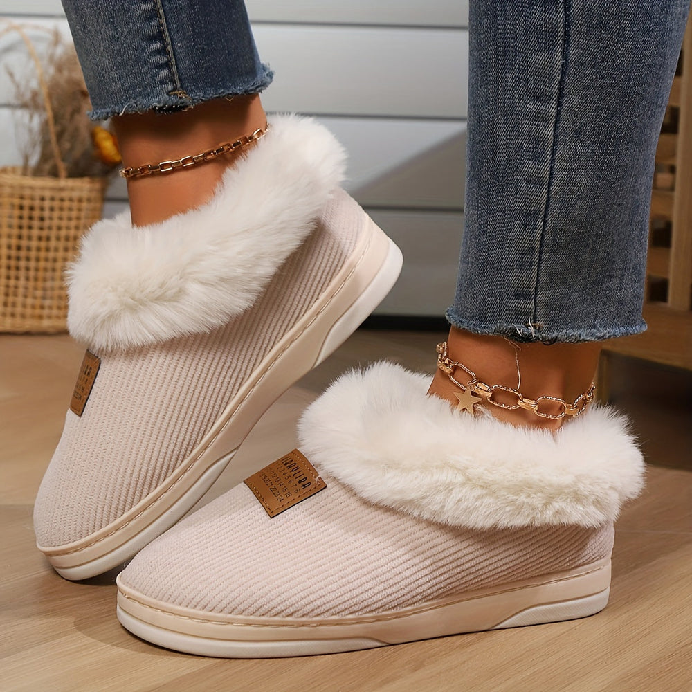 Warme Pantoffels met Imitatiebont voor Vrouwen