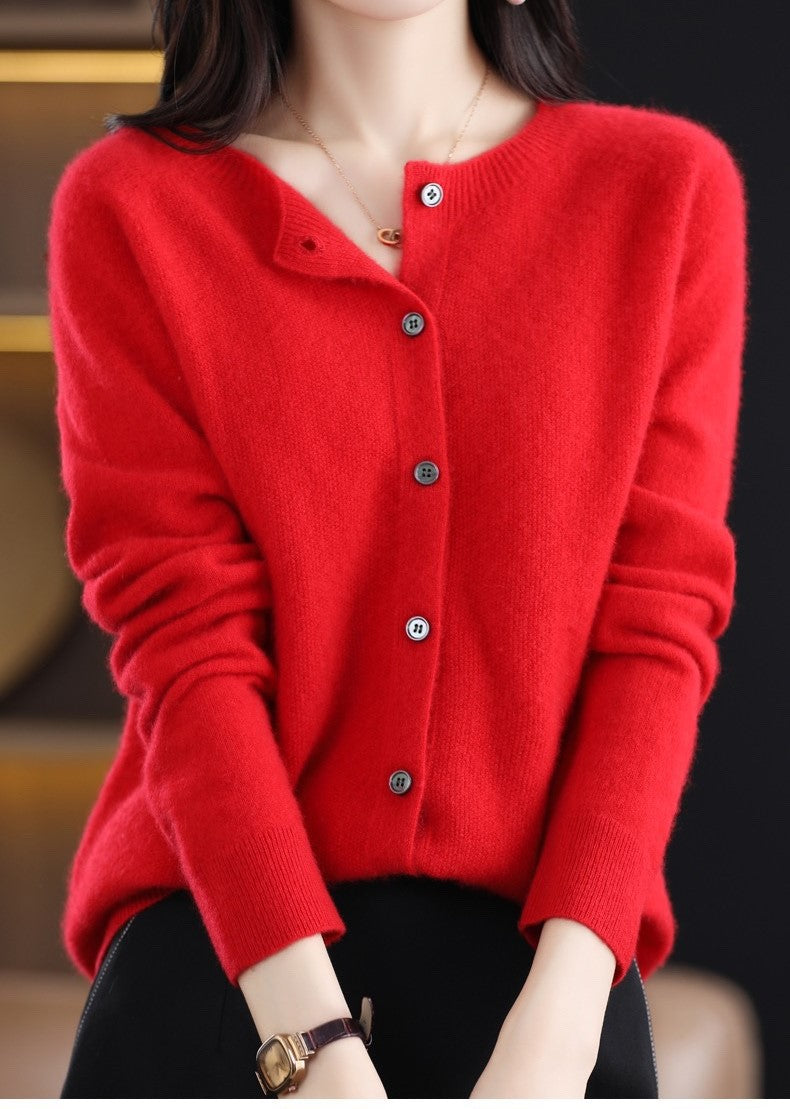 Zachte Gebreide Cardigan met Knopen voor Vrouwen