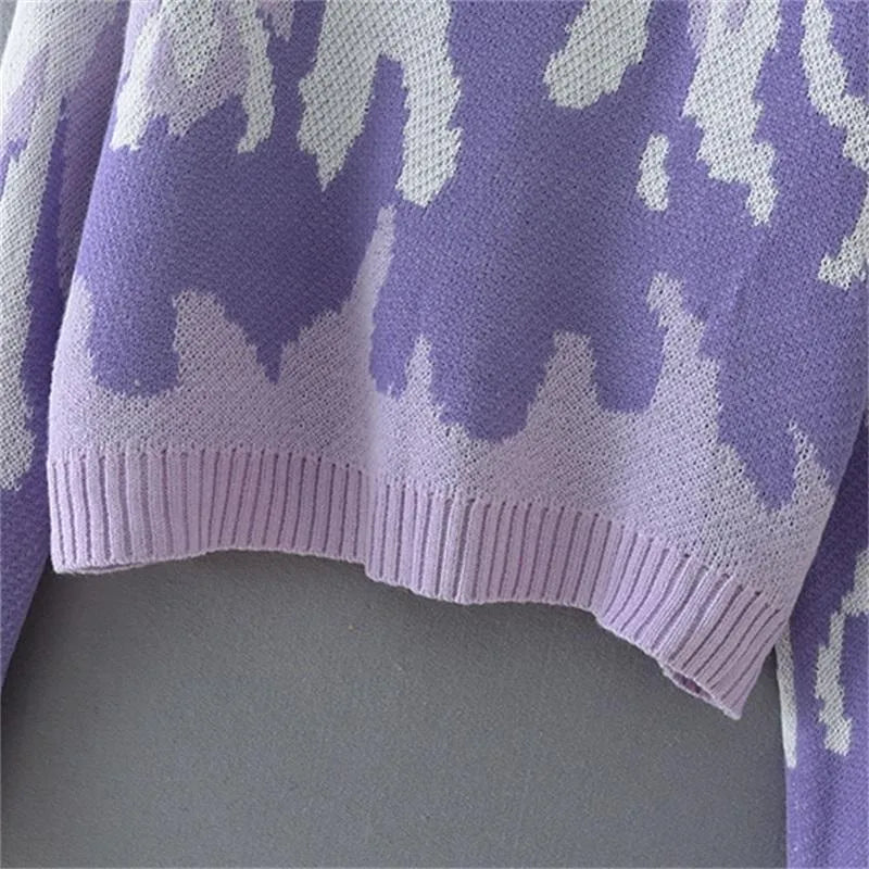 Gebreide Trui met Abstract Patroon voor Vrouwen