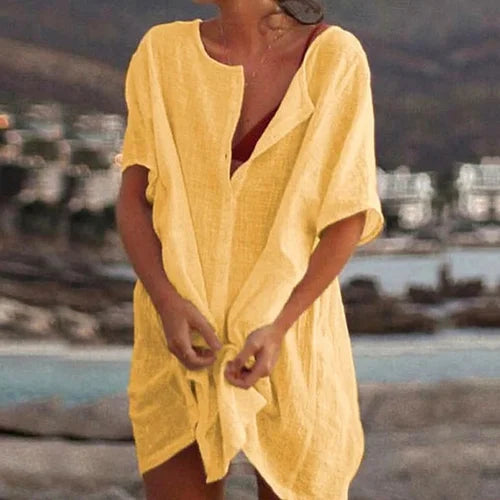 Casual Tuniekjurk met Elegante Knoopsluiting voor Vrouwen