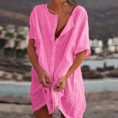 Casual Tuniekjurk met Elegante Knoopsluiting voor Vrouwen