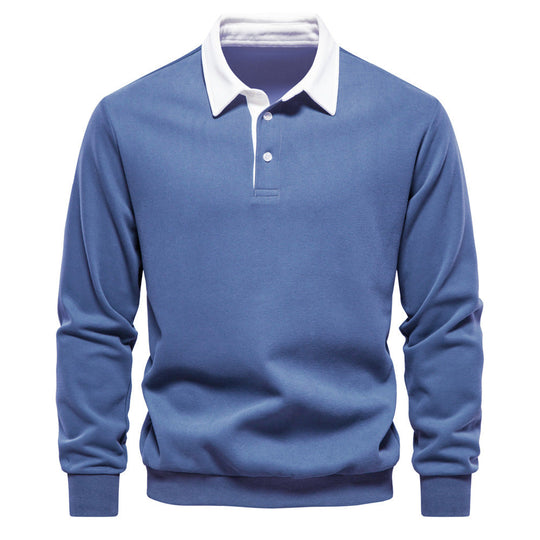 Klassieke Lange Mouwen Polo Sweater voor Mannen