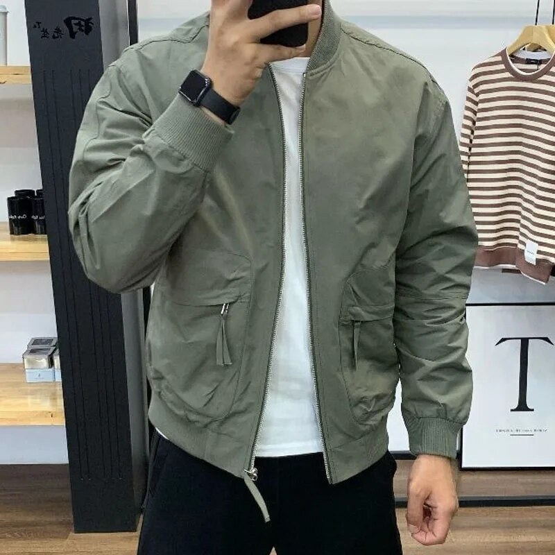 Streetwear Jas met Grafische Accenten voor Mannen