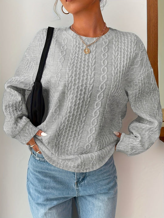 Oversized Kabelgebreide Trui voor Vrouwen