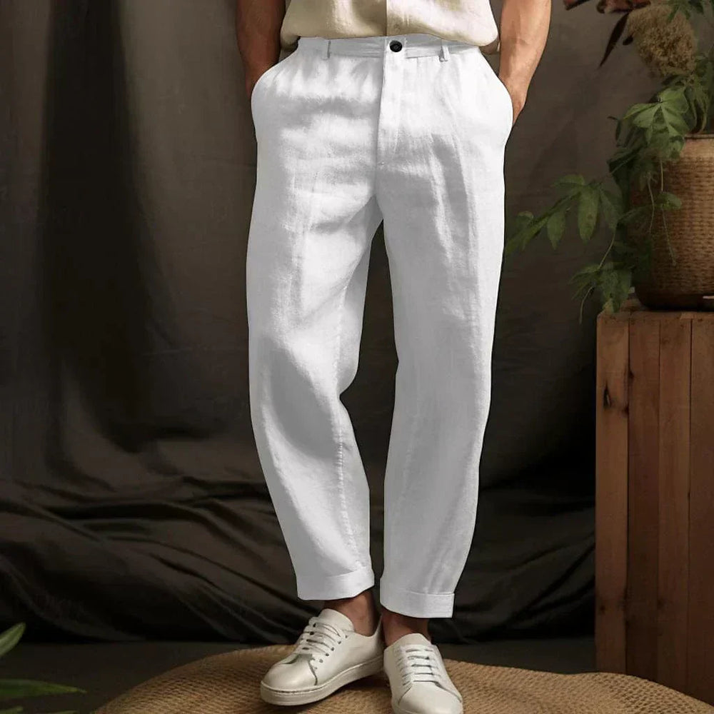 Stoere Casual Linnen Broek voor Mannen