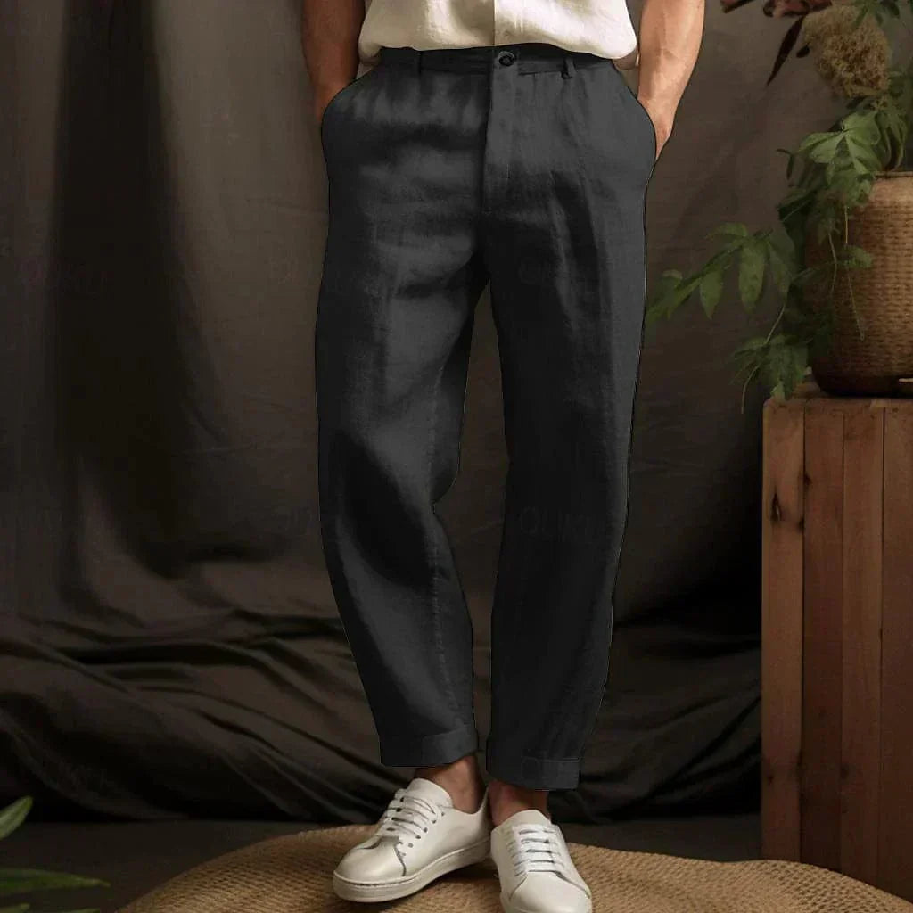 Stoere Casual Linnen Broek voor Mannen
