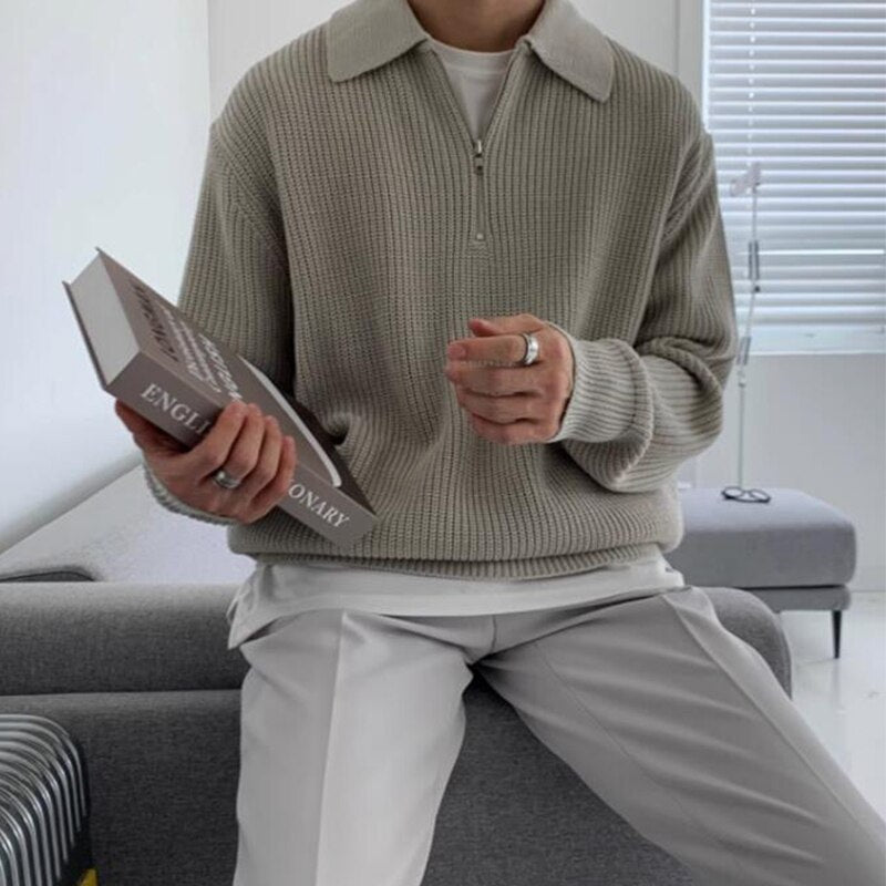 Luxe Gebreide Half-Zip Trui voor Mannen