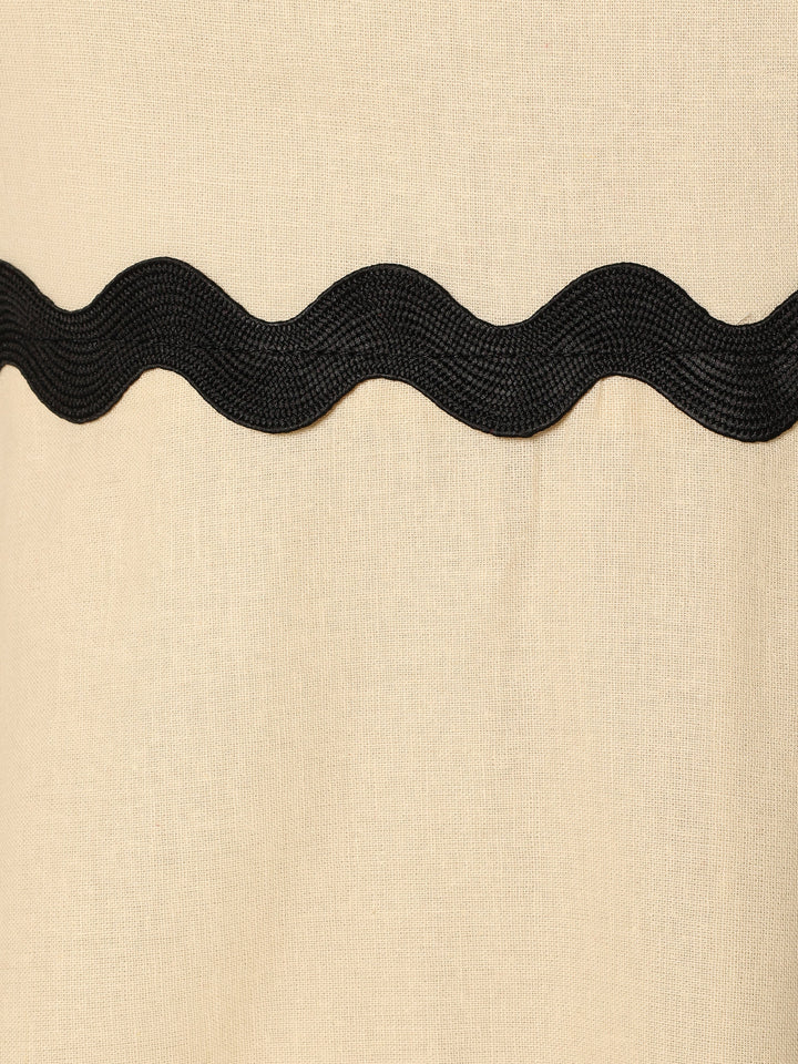Crèmekleurige Minimalistische Jurk voor Vrouwen
