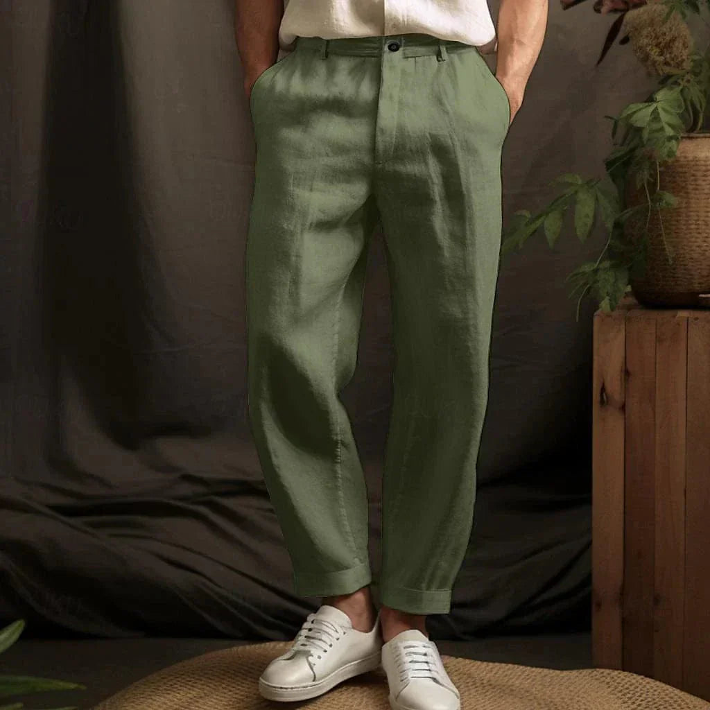 Stoere Casual Linnen Broek voor Mannen