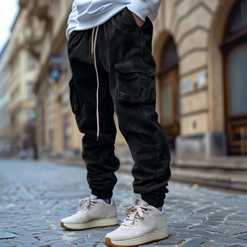 Street Style Corduroy Cargo Broek voor Mannen