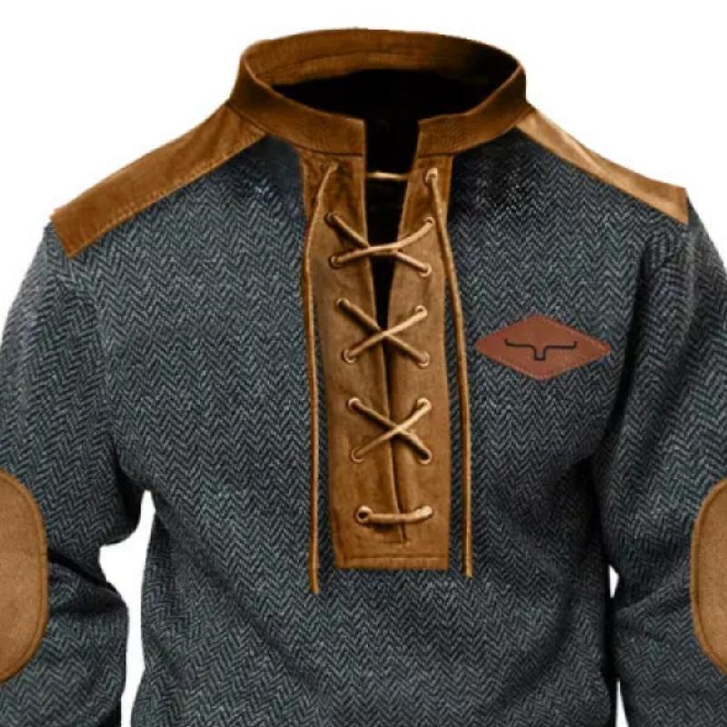 Sweatshirt met Retro Print voor Mannen