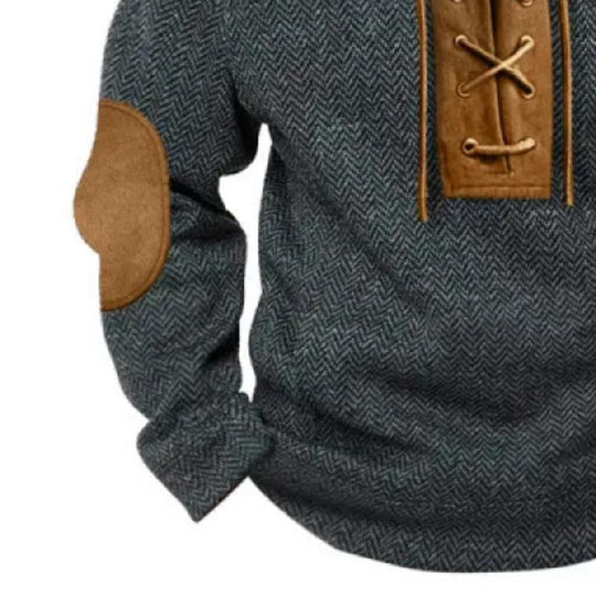 Sweatshirt met Retro Print voor Mannen
