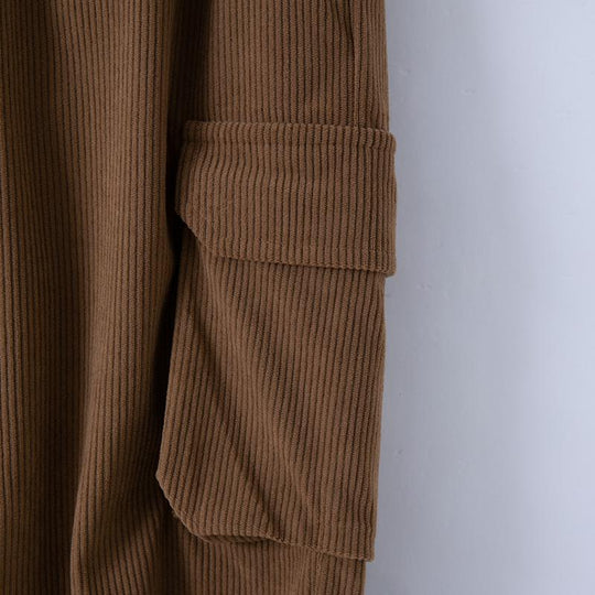 Street Style Corduroy Cargo Broek voor Mannen