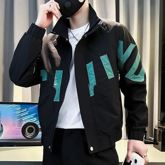 Streetwear Jas met Grafische Accenten voor Mannen