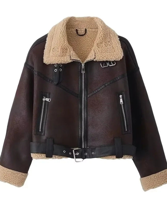 Vintage Leren Jas voor Vrouwen