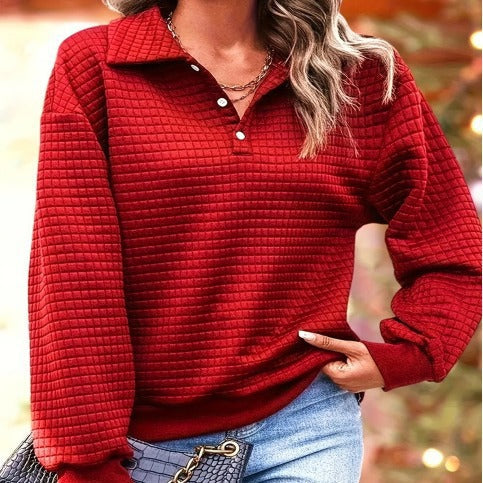 Gequilte Sweater met Knoopsluiting voor Vrouwen