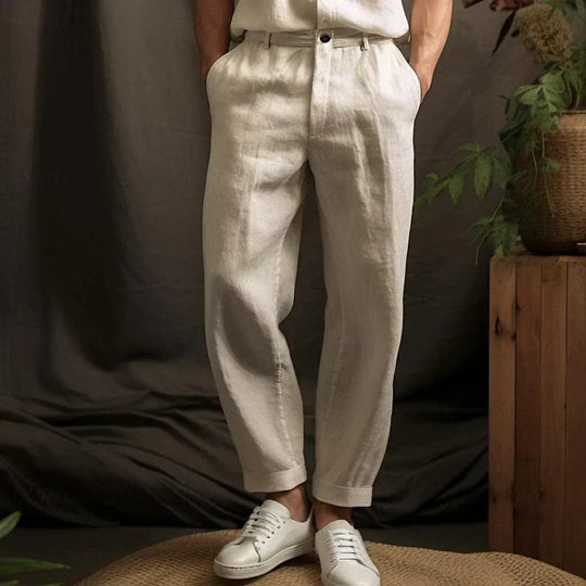 Stoere Casual Linnen Broek voor Mannen