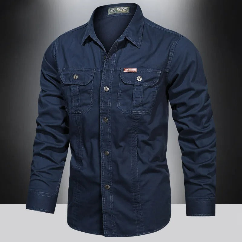 Praktisch Outdoor Overhemd met Knopen voor Mannen