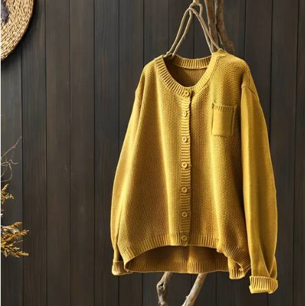 Casual Geel Vest met Knoopsluiting en Borstzak voor Vrouwen