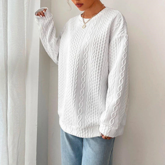 Oversized Kabelgebreide Trui voor Vrouwen
